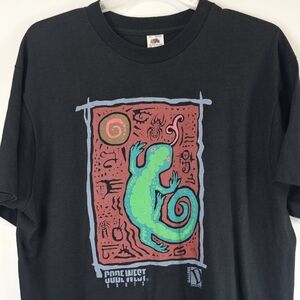 Vintage 1990 Code West Boots Cowboy GECKO Lizard T Shirt XL Single Stitch RARE